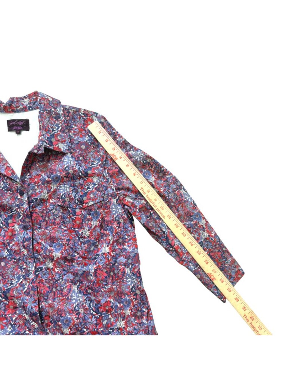 Lord & Taylor Liberty Fabrics Women's Shirt Dress 14 Cottagecore Floral Purple - Picture 13 of 13